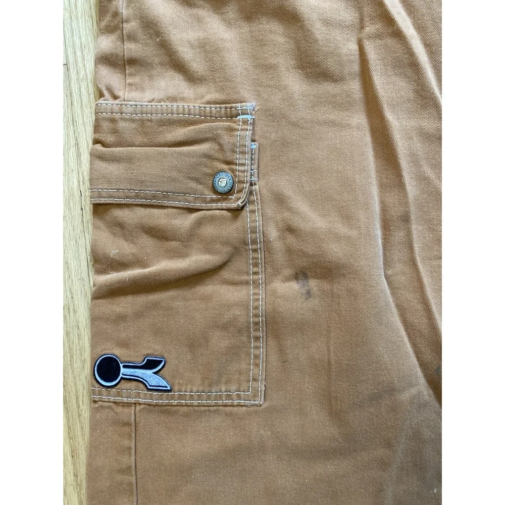 Vintage 90s Kikwear Baggy Wide Leg Cargo Pants - Brown Rave Skater Y2K
